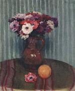 Felix Vallotton Still life with Anemones and Orange Germany oil painting artist